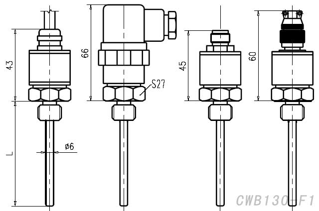 CWB130直接電纜溫度變送器外形圖